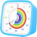Yunbaoit Visual Timer with Protective Case, Rainbow Disk 60 Minute Countdown Timer for Kids and Adults, Silent Time Management Tool(Blue Rainbow) - Image 2