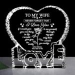 ZHSHWAT Mothers Day Birthday Gifts for Wife -Wife Birthday Gift Ideas,Husband to My Wife Heart-Shaped Crystal Keepsakes Christmas Valentine's Day Wedding Anniversary Romantic Gifts for Her Women - Image 2