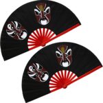 ZooBoo Bamboo Tai Chi Fan with Peking Opera Mask Art – Handcrafted Kung Fu Fan for Martial Arts, Cultural Decor, Performance - Image 2