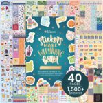 bloom daily planners 40 Page Mega Planner Sticker Pack (1500+ Stickers) - 6” x 9” Bound Ultimate Variety Sticker Book with Foil - Seasons, Celebrations, Holidays, Food, Travel, Quotes & More - Vol. 1 - Image 2