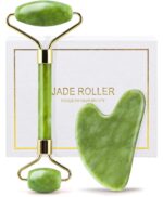 huefull Genuine Jade Roller & Gua Sha Set for Face, Cooling & Firming Effect, Sculpting Tool for Jawline & Skin Care, Self-Care Gift for Women & Men - Image 2