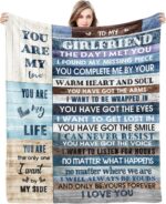 to My Girlfriend Blanket Girlfriend Gifts I Love You Blessing Sweet Sayings Quote Throw Blankets Birthday Gifts for Her Anniversary Soft Blankets for Bed Sofa and Couch 60x50 inch - Image 2
