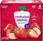 vitafusion Vitamin-Boosted Smoothie +Protein for Energy Metabolism and Immune Support, Strawberry Banana Flavor Excellent Source of Vitamins C, D, and B12, 3.5oz, 6 Count - Image 2