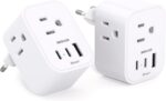 【2-Pack】 European Travel Plug Adapter, BESHON International Power Plug Adapter with 3 Outlets 3 USB Ports(2 USB C), Type C Plug Adapter Travel Essentials to Most Europe Spain Italy France Germany - Image 2
