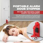 Portable Alarm Door Stopper - Strong Security Anti Theft Smart Lock for Travel Safety - Front Door Jammer Device for Apartment Hotel Home - No Drill Bottom Door Floor Blocker Brace with Siren - Image 3