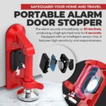 Portable Alarm Door Stopper - Strong Security Anti Theft Smart Lock for Travel Safety - Front Door Jammer Device for Apartment Hotel Home - No Drill Bottom Door Floor Blocker Brace with Siren - Image 4