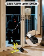 2 Pack Door Stop Alarm, Door Stopper with 120DB Security Alarm, Floor Wedge Door Stop Siren, Door Security Devices for Traveling, Apartment, Hotel and Home, Black - Image 3