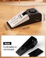 2 Pack Door Stop Alarm, Door Stopper with 120DB Security Alarm, Floor Wedge Door Stop Siren, Door Security Devices for Traveling, Apartment, Hotel and Home, Black - Image 5