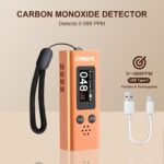Portable Carbon Monoxide Detector for Travel, 3-in-1 CO Detector with Temperature & Humidity Sensor, Dual Audible & Visual Alarm Camping, RV and Hotel for Safety (Orange) - Image 3