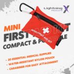 Lightning X Mini First Aid Kit – Compact 20 Piece Emergency Medical Kit with Carabiner | Portable Water Resistant Travel First Aid Pouch for Hiking, Camping, Car, Backpack, Outdoor Survival - Image 3