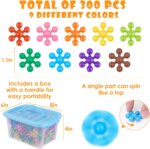 Snowflake Interlocking Building Block Educational Toy 300PCS for Kids Ages 3+, Multi-Color Solid Plastic Early Learning Creativity STEM Toy with Carrying Case Safe Material - Image 3