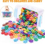 Snowflake Interlocking Building Block Educational Toy 300PCS for Kids Ages 3+, Multi-Color Solid Plastic Early Learning Creativity STEM Toy with Carrying Case Safe Material - Image 4