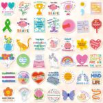 200PCS Mental Health Stickers, Holographic Mental Health Awareness Stickers for Laptop Water Bottle Positive Quote Sticker for Kids Adults Therapist Office Must Haves - Image 3