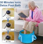 Ionic Detox Foot Bath SPA Machine, Ionic Cleanse Detox Foot Bath Spa Machine with Blue Bucket for Health Care Personal Home Travel - Image 6