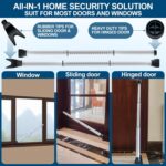 Rerishom Door Security Bar, Door Stoppers Security bar,Heavy Duty Door Lock Security Door Jammer Door Stopper for Apartment, Hotel Room,Screen Door Hardware, Gate Lock Bar, 2 Pack - Image 3