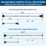 Rerishom Door Security Bar, Door Stoppers Security bar,Heavy Duty Door Lock Security Door Jammer Door Stopper for Apartment, Hotel Room,Screen Door Hardware, Gate Lock Bar, 2 Pack - Image 4