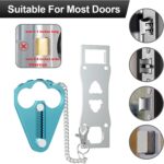 Portable Door Lock for Hotel Door Safety- Metal Hotel Door Locks for Travelers Security-Travel Door Lock Latches & Bolts for Additional Safety Prevent Unauthorized Entry, Blue - Image 3