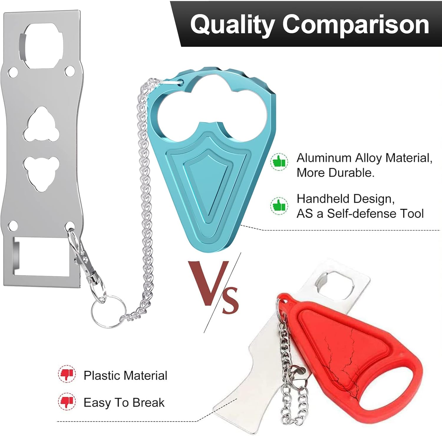 Portable Door Lock for Hotel Door Safety- Metal Hotel Door Locks for Travelers Security-Travel Door Lock Latches & Bolts for Additional Safety Prevent Unauthorized Entry, Blue - Image 4