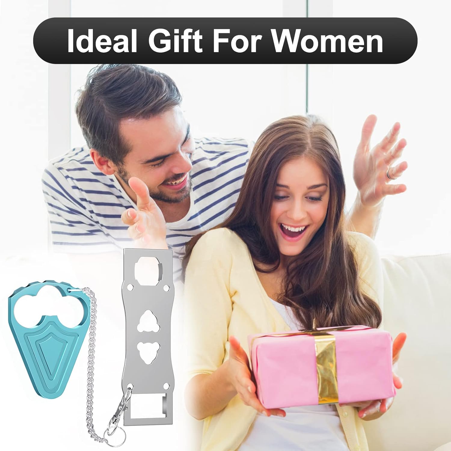 Portable Door Lock for Hotel Door Safety- Metal Hotel Door Locks for Travelers Security-Travel Door Lock Latches & Bolts for Additional Safety Prevent Unauthorized Entry, Blue - Image 10