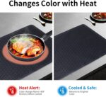 Stove Cover for Electric Cooktop: Thermochromic Silicone Mat with Safety Color Change– Heat Resistant & Non-Slip Surface for Family Kitchen Safety – Easy to Clean & Foldable(30x21 Inch) - Image 4