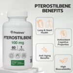 PRISTINE'S Pterostilbene 100mg Anti Aging Supplement Capsules - 60 Day Supply - Lung Health & Mental Clarity Antioxidant - High Bioavailability Vegan Non GMO - Image 4