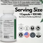 PRISTINE'S Pterostilbene 100mg Anti Aging Supplement Capsules - 60 Day Supply - Lung Health & Mental Clarity Antioxidant - High Bioavailability Vegan Non GMO - Image 5