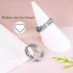 Fidget Spinner Ring for Women - Just Breathe Inspirational Hope Rings, Stainless Steel Anxiety Women's Ring for Stress Relief, Thumb Rotating Rings for Adults Jewelry Gift for Her - Image 7