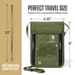 VENTURE 4TH Neck Wallet, RFID Blocking Passport Holder for Travel – Hidden Neck Pouch with 6 Compartments, Slim Lightweight Organizer with Adjustable Strap for Cash, Cards & Passport (Green) - Image 4