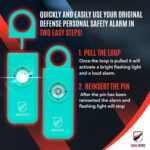 Original Defense® Siren Self-Defense Alarm - 130 dB Keychain Alarm with LED Strobe Light for Women, Children, and Elderly - Police Recommended - (Mint, 1 Count) - Image 4