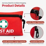 General Medi Mini First Aid Kit, 110 Piece Small First Aid Kit - Includes Emergency Foil Blanket, Scissors for Travel, Home, Office, Vehicle, Camping, Workplace & Outdoor (Red) - Image 4