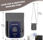 5.5" L x 7.9" W Travel Neck Wallet, RFID Blocking Passport Holder, Security Lightweight Passport Travel Wallet, Neck Pouch Gifts for Women Men(Grey) - Image 3