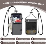 5.5" L x 7.9" W Travel Neck Wallet, RFID Blocking Passport Holder, Security Lightweight Passport Travel Wallet, Neck Pouch Gifts for Women Men(Grey) - Image 5