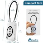 2PCS Combination Padlock for School Lockers, Travel Cable Locks, Tent & Bag Lock - Secure 3-Digit Lock for Luggage, Backpacks, and Outdoor Gear(Black + White) - Image 3
