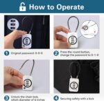 2PCS Combination Padlock for School Lockers, Travel Cable Locks, Tent & Bag Lock - Secure 3-Digit Lock for Luggage, Backpacks, and Outdoor Gear(Black + White) - Image 4