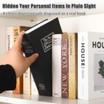 KYODOLED Diversion Book Safe with Combination Lock, Secret Hidden Metal Lock Box,Money Hiding Collection Box,9.5" x 6.2" x 2 .2" Black Large - Image 3