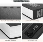 KYODOLED Diversion Book Safe with Combination Lock, Secret Hidden Metal Lock Box,Money Hiding Collection Box,9.5" x 6.2" x 2 .2" Black Large - Image 5