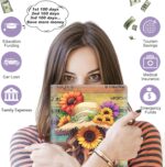 100 Envelopes Money Saving Challenge Binder, A5 Budget Binder with 25 pcs Cash Envelopes, 3 pcs Reusable Laminated Trackers Saving, Money Organizer，Black Girl African Women Girl Sunflower - Image 8