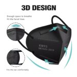 LEMENT 50pcs KN95 Face Mask Black 5 Layer Cup Dust Safety Masks Filter Efficiency≥95% Breathable Elastic Ear Loops Black Masks - Image 4