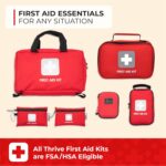 Thrive Mini First Aid Kit - Compact Travel Essentials for Camping & Cruise, Waterproof Survival Med Kit for Hiking, Portable Emergency Hiking Supplies Pouch, 66-Piece, Red Shell Case - Image 8