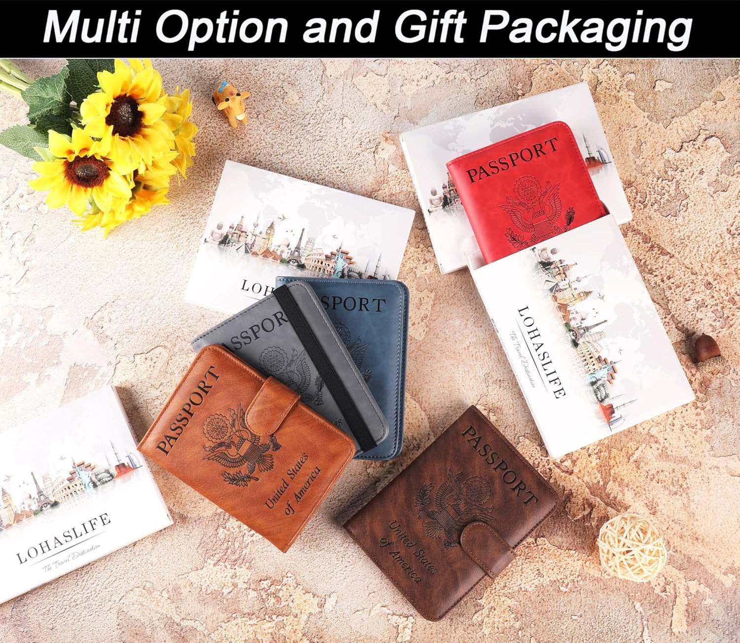 Airtag Passport Holder Cover Wallet Travel Essentials Leather Rfid Blocking Case Vacation Luggage Must Haves Travel Accessories for Men Women (117#Brown) - Image 8