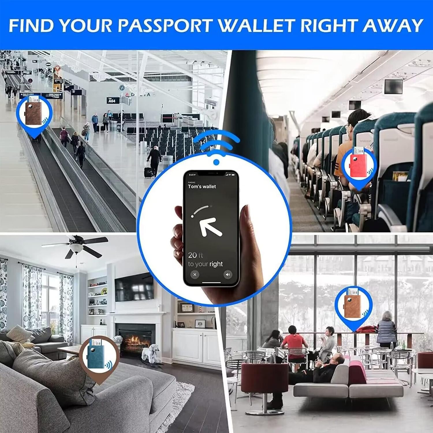 Airtag Passport Holder Cover Wallet Travel Essentials Leather Rfid Blocking Case Vacation Luggage Must Haves Travel Accessories for Men Women (117#Brown) - Image 9