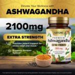 Built by Nature Ashwagandha 2100mg Extra Strength Stress Relief & Mood Support with Black Pepper Extract for Max Absorption - Non-GMO, Vegan, Gluten-Free - 60 Capsules - Image 3