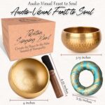 2-Pack Tibetan Singing Bowls Set - 100% Handmade in Nepal, Sound Bowl Meditation Set for Yoga, Chakra Healing, Meditation Gifts, Unique Gifts for Women (Blue, 3.15 + 4 inch) - Image 3