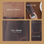 Leather Safety Razor Case Shaving Accessories Straight Safety Razor Holder for Double Edge Personal Care Essentials Handmade Shaver Case for Travel (Brown) - Image 4
