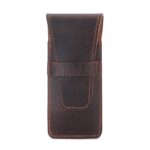 Leather Safety Razor Case Shaving Accessories Straight Safety Razor Holder for Double Edge Personal Care Essentials Handmade Shaver Case for Travel (Brown) - Image 5