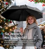 Windproof Travel Mini Umbrella - Small Compact and Portable for Rain & Sun, Manual Open Close with No Rebound for Seniors & Kids, Reflective Design for Night Safety Men & Women - Image 3