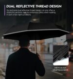 Windproof Travel Mini Umbrella - Small Compact and Portable for Rain & Sun, Manual Open Close with No Rebound for Seniors & Kids, Reflective Design for Night Safety Men & Women - Image 9