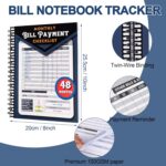 Notewells Monthly Bill Payment Checklist: Bill Tracker Notebook With Spiral Binding 8"x10" The 4-Year Guide for Families & Money Managers, 960 Billing Records Included (Blue) - Image 3