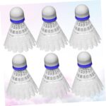 6pcs White Plastic Badminton Shuttlecock Lightweight Nylon Training Balls for Beginners Family Fitness and School Sports Activities - Image 4