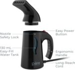 Pure Enrichment PureSteam Portable Fabric Steamer - Handheld Travel Garment Steamer Removes Wrinkles & is Safe on All Fabrics - Fast-Heating, Lightweight, Auto Safety Shut-Off, & Long Cord (Black) - Image 8